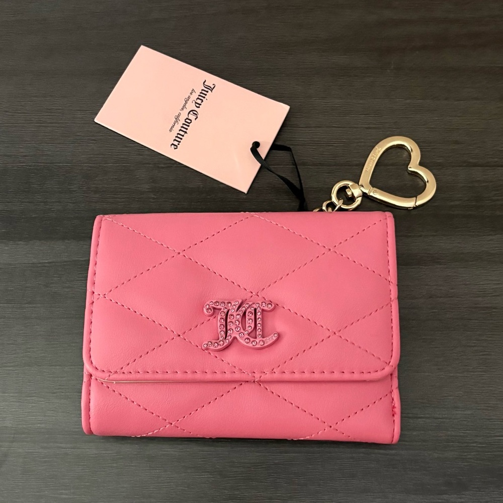 Juicy Couture Brighter Than a Diamond Double Sided Trifold Wallet Pink Lemonade